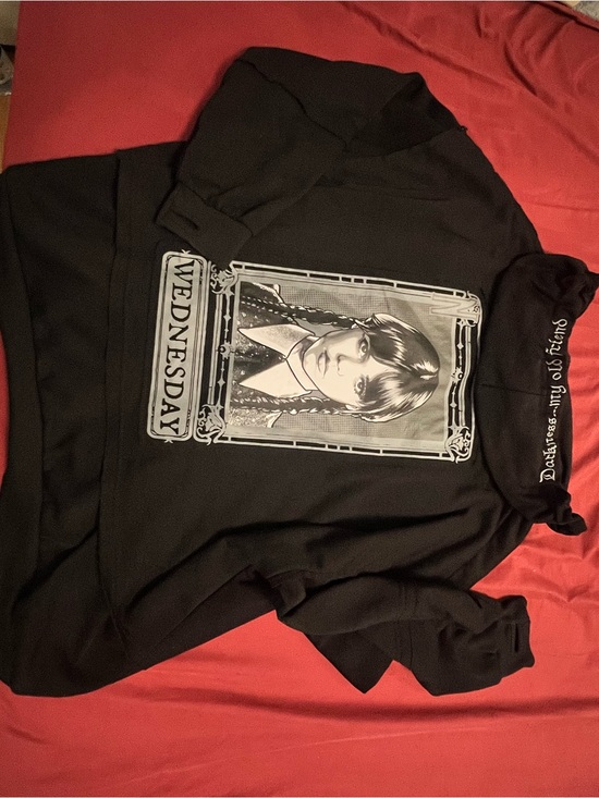 Hot Topic Jackets & Blazers - Hot Topic Black Wednesday Graphic Crewneck Sweatshirt